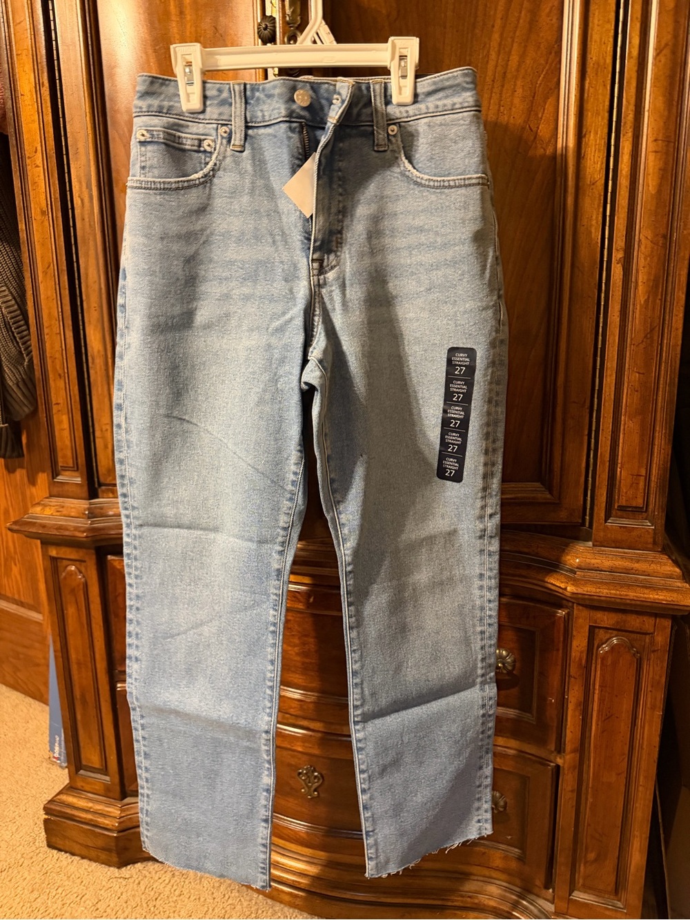 J. Crew Women’s Light Blue Curvy Essential Straight Jeans